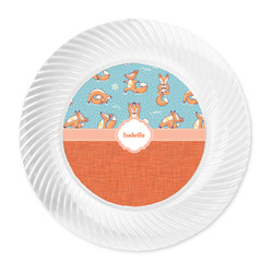Foxy Yoga Plastic Party Dinner Plates - 10" (Personalized)