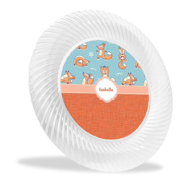 Custom Foxy Yoga Plastic Party Dinner Plates - 10" (Personalized)