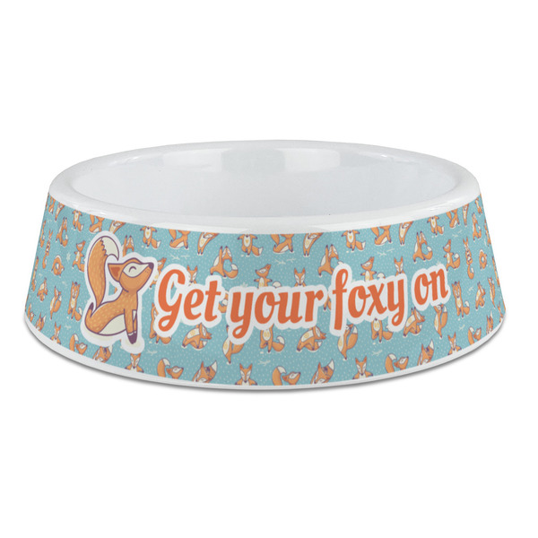 Custom Foxy Yoga Plastic Dog Bowl - Large (Personalized)