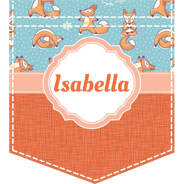 Custom Foxy Yoga Iron On Faux Pocket (Personalized)