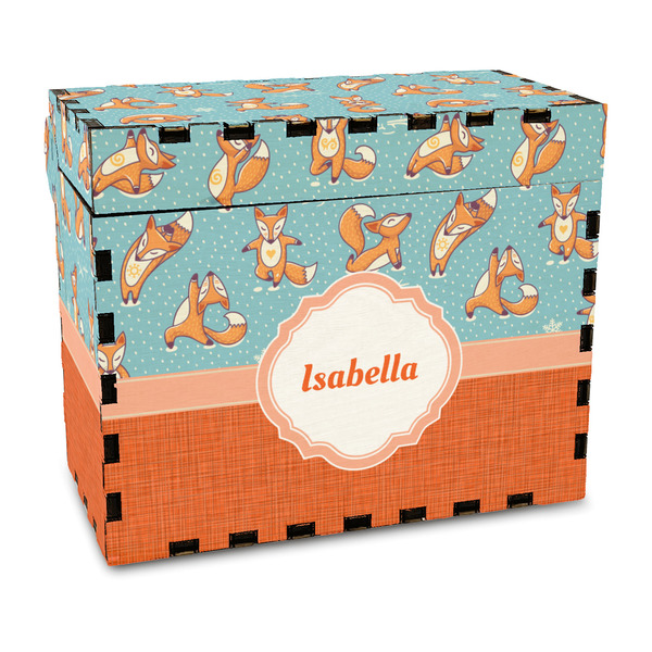 Custom Foxy Yoga Wood Recipe Box - Full Color Print (Personalized)