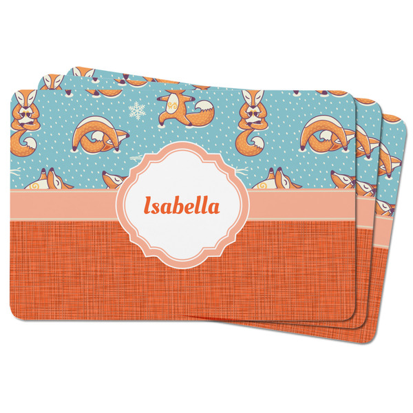 Foxy Yoga Rectangular Fridge Magnet - THREE