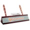 Foxy Yoga Red Mahogany Nameplates with Business Card Holder - Angle