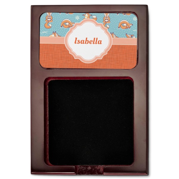 Foxy Yoga Red Mahogany Sticky Note Holder - Flat