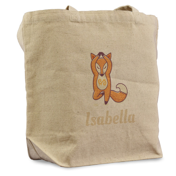 Custom Foxy Yoga Reusable Cotton Grocery Bag (Personalized)