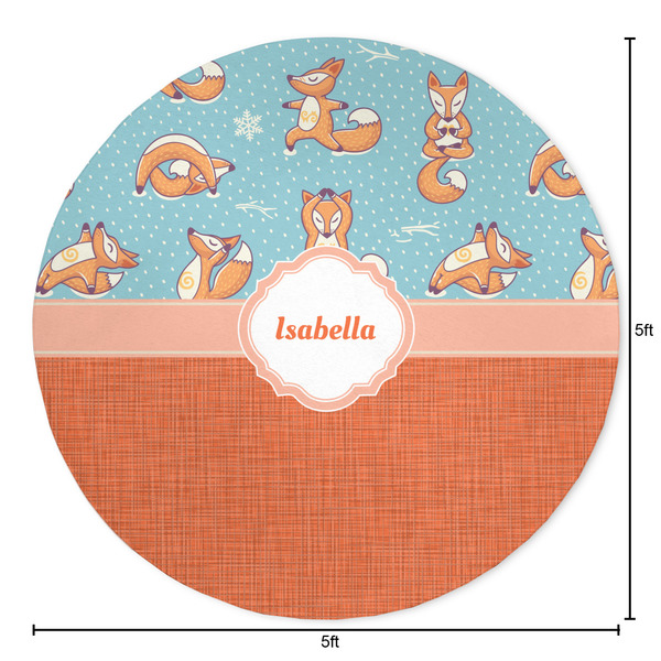 Foxy Yoga Round Area Rug - Size