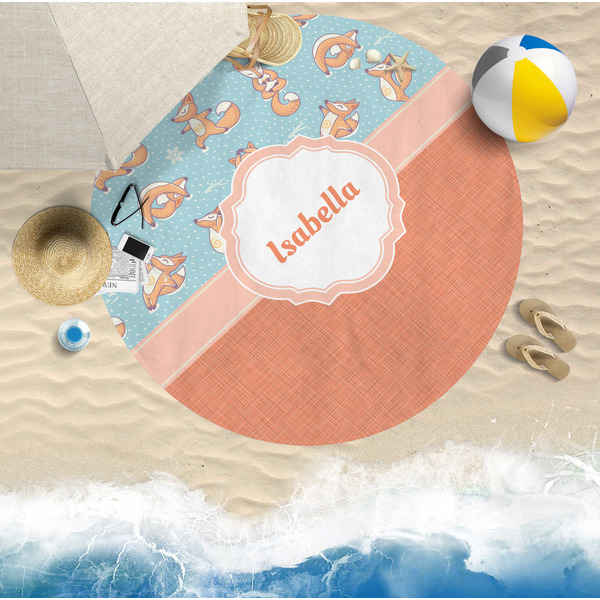 Foxy Yoga Round Beach Towel Lifestyle