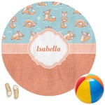 Foxy Yoga Round Beach Towel (Personalized)