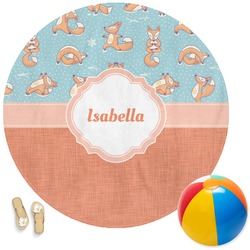 Foxy Yoga Round Beach Towel (Personalized)