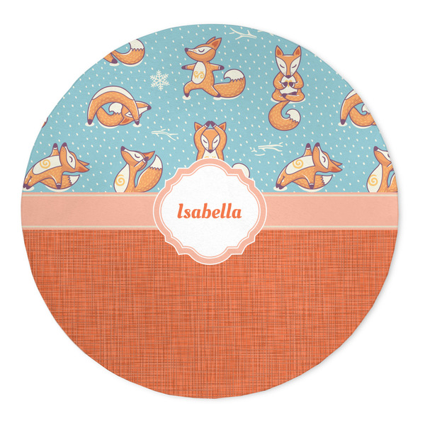 Custom Foxy Yoga 5' Round Indoor Area Rug (Personalized)