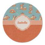 Foxy Yoga Round Linen Placemat (Personalized)