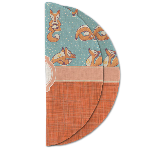 Foxy Yoga Round Linen Placemats - HALF FOLDED (double sided)