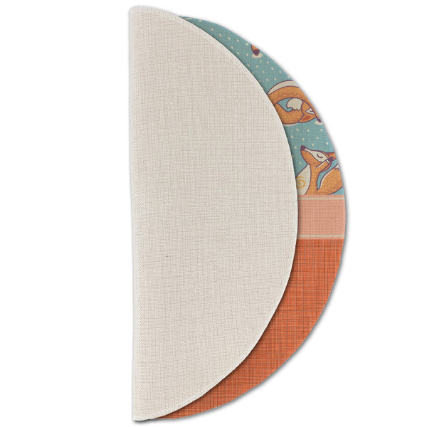 Foxy Yoga Round Linen Placemats - HALF FOLDED (single sided)