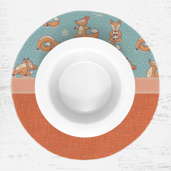 Foxy Yoga Round Linen Placemats - LIFESTYLE (single)