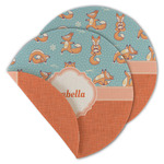 Foxy Yoga Round Linen Placemat - Double Sided - Set of 4 (Personalized)