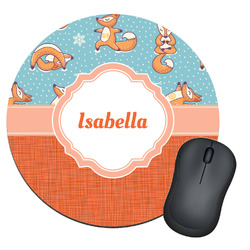 Foxy Yoga Round Mouse Pad (Personalized)
