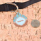 Foxy Yoga Round Pet ID Tag - Large - In Context