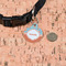 Foxy Yoga Round Pet ID Tag - Small - In Context