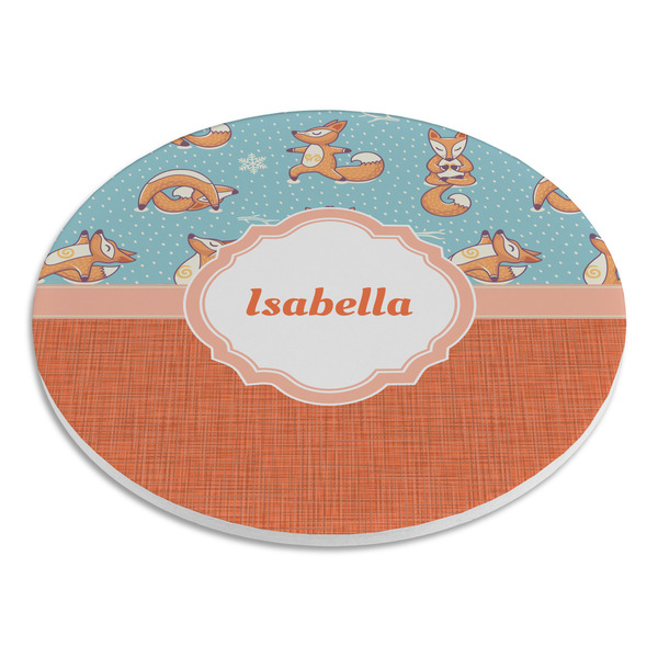 Foxy Yoga Round Stone Trivet - Angle View