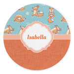 Foxy Yoga Round Stone Trivet (Personalized)