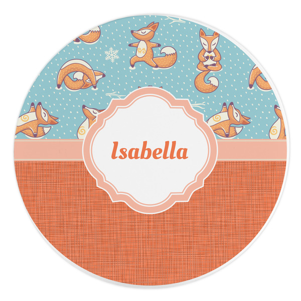 Custom Foxy Yoga Round Stone Trivet (Personalized)
