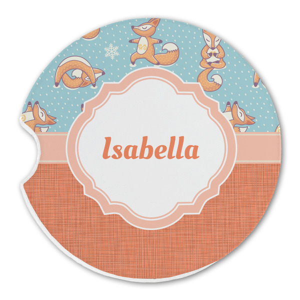 Foxy Yoga Sandstone Car Coaster - Single