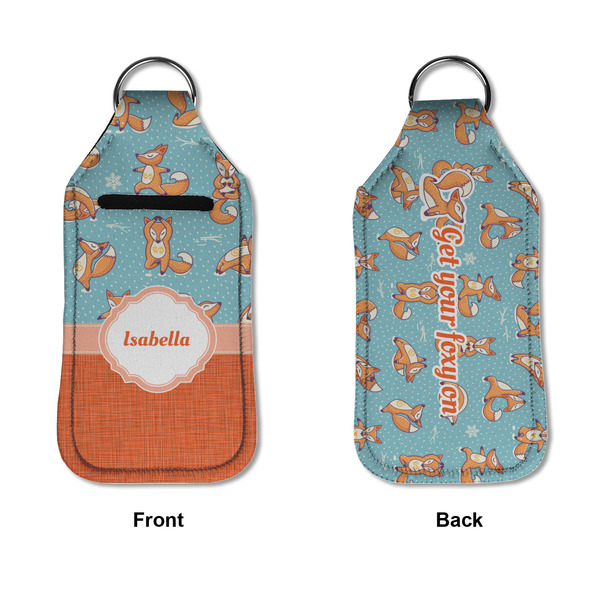 Foxy Yoga Sanitizer Holder Keychain - Large APPROVAL (Flat)