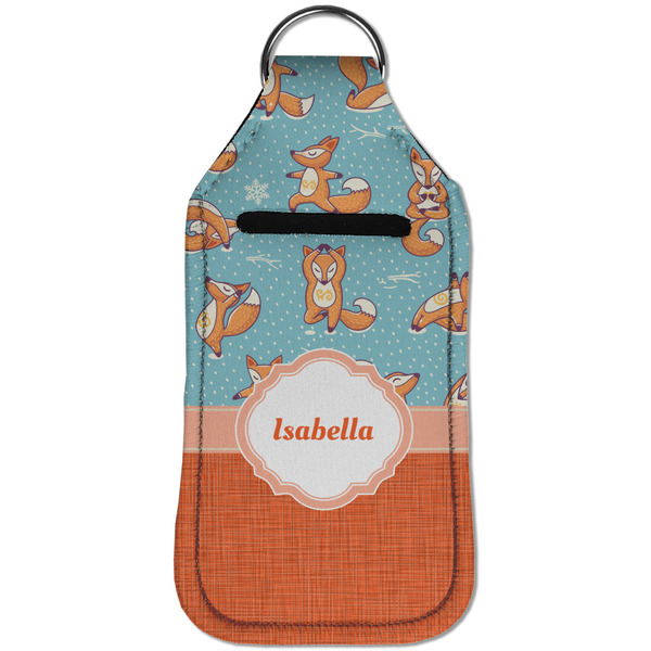Foxy Yoga Sanitizer Holder Keychain - Large (Front)