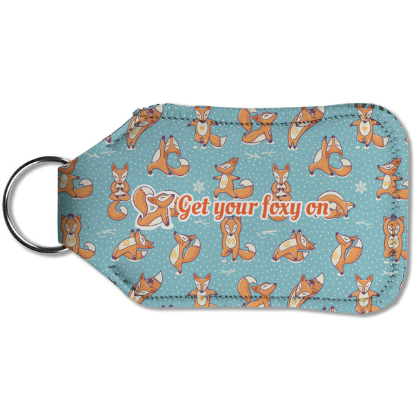 Foxy Yoga Sanitizer Holder Keychain - Small (Back)