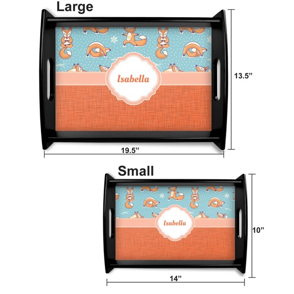 Foxy Yoga Serving Tray Black Sizes