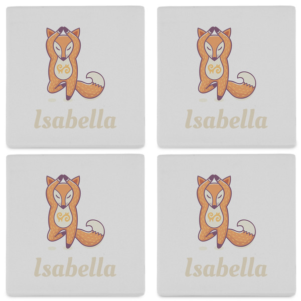 Foxy Yoga Set of 4 Sandstone Coasters - See All 4 View