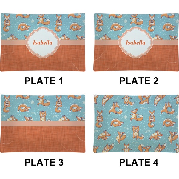 Foxy Yoga Set of Rectangular Appetizer / Dessert Plates (Approval)