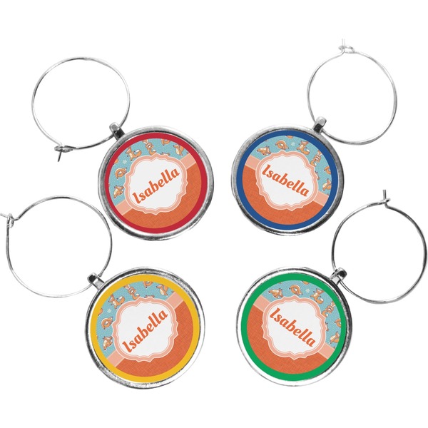 Custom Foxy Yoga Wine Charms (Set of 4) (Personalized)