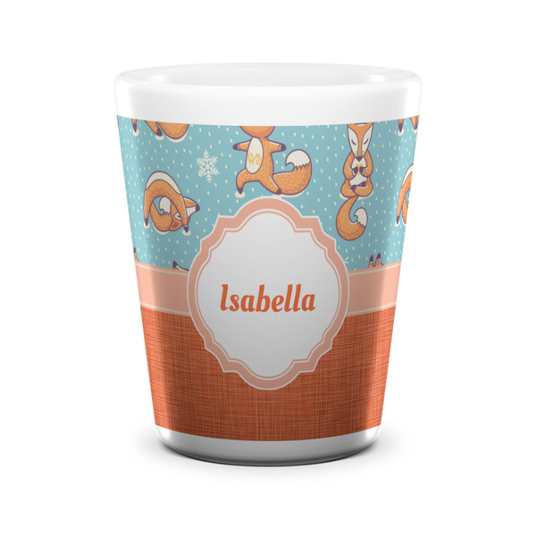 Foxy Yoga Shot Glass - White - FRONT