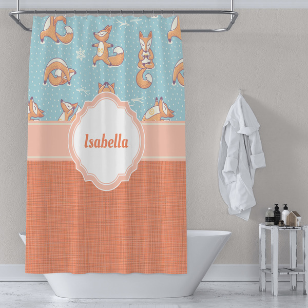Foxy Yoga Shower Curtain Lifestyle