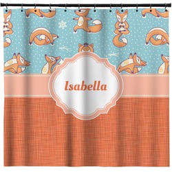Foxy Yoga Shower Curtain (Personalized)