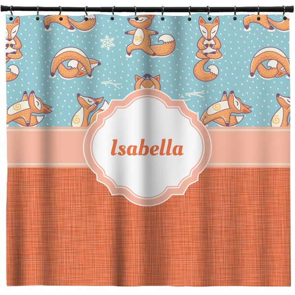Custom Foxy Yoga Shower Curtain - 71" x 74" (Personalized)
