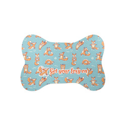 Foxy Yoga Bone Shaped Dog Food Mat (Small) (Personalized)