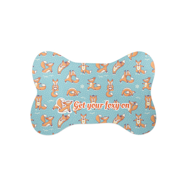 Custom Foxy Yoga Bone Shaped Dog Food Mat (Small) (Personalized)