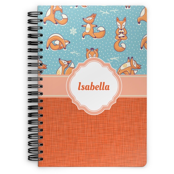 Custom Foxy Yoga Spiral Notebook - 7x10 w/ Name or Text