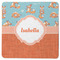 Foxy Yoga Square Rubber Backed Coaster (Personalized)