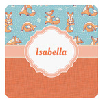 Foxy Yoga Square Decal - Large (Personalized)