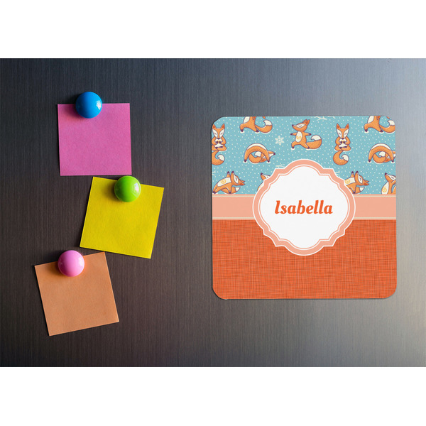 Foxy Yoga Square Fridge Magnet - LIFESTYLE