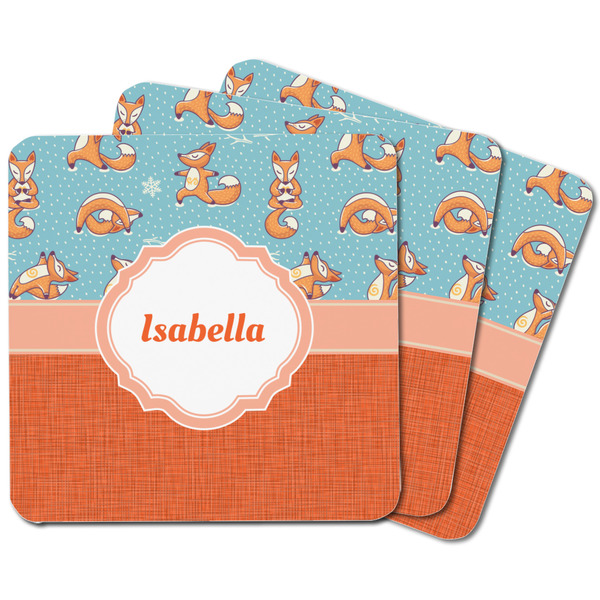 Foxy Yoga Square Fridge Magnet - MAIN