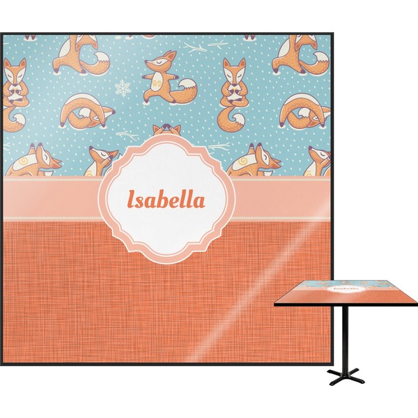 Custom Foxy Yoga Square Table Top - 30" (Personalized)
