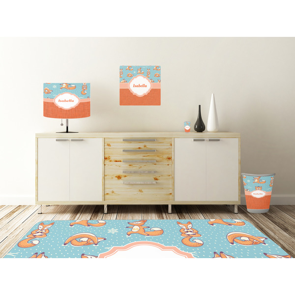 Foxy Yoga Square Wall Decal Wooden Desk