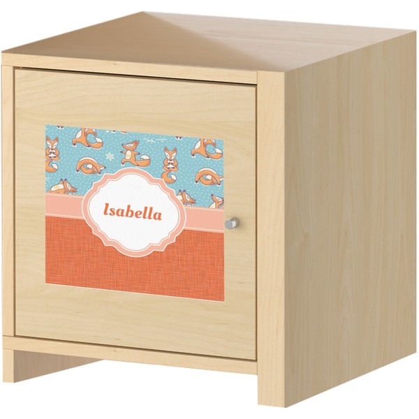 Foxy Yoga Square Wall Decal on Wooden Cabinet