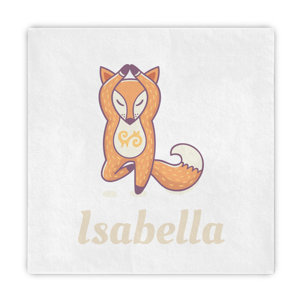Custom Foxy Yoga Decorative Paper Napkins (Personalized)