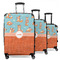 Foxy Yoga 3 Piece Luggage Set - 20" Carry On, 24" Medium Checked, 28" Large Checked (Personalized)