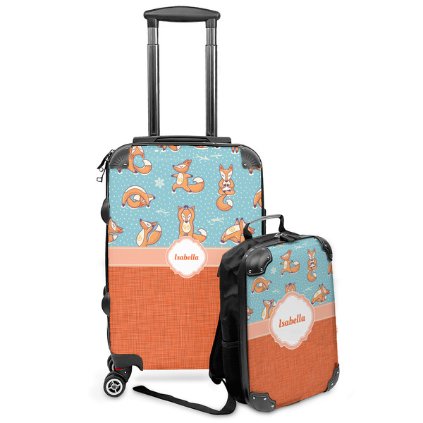 Custom Foxy Yoga Kids 2-Piece Luggage Set - Suitcase & Backpack (Personalized)